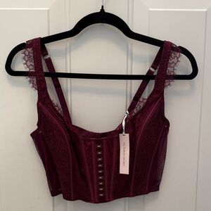 NEW Victoria's Secret Lace Corset Bustier Bra Top size Medium-DD
